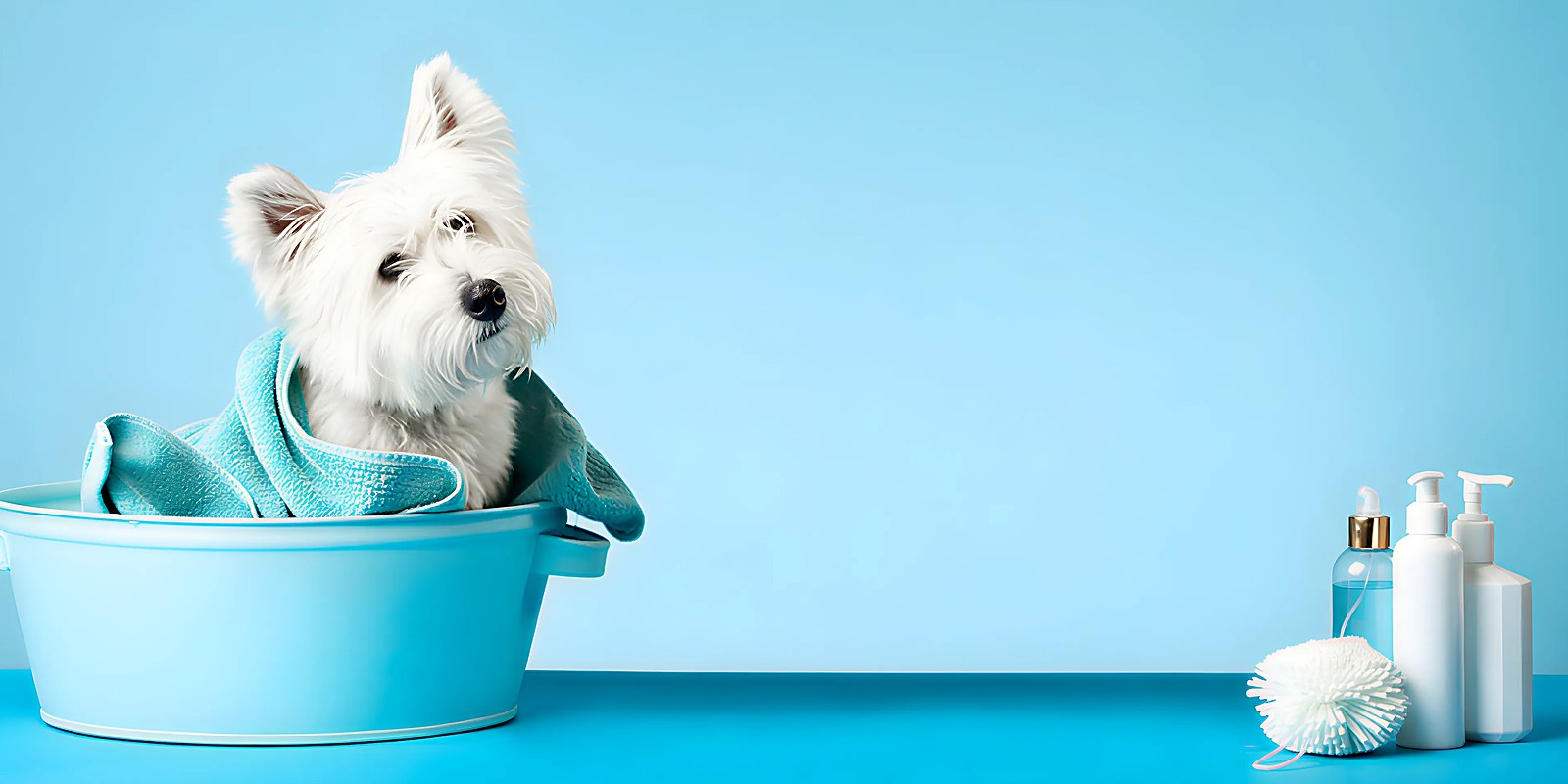 A dog resting in a clean private boarding kennel at Lillian Ruff Pet Spa in Ronkonkoma, New York