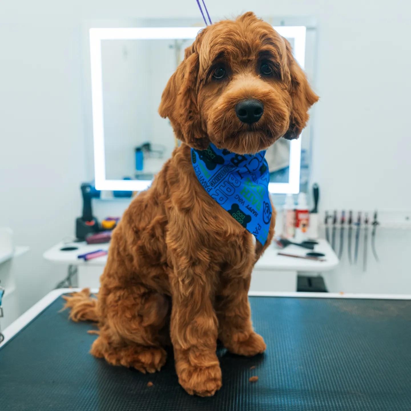 After: Goldendoodle grooming transformation