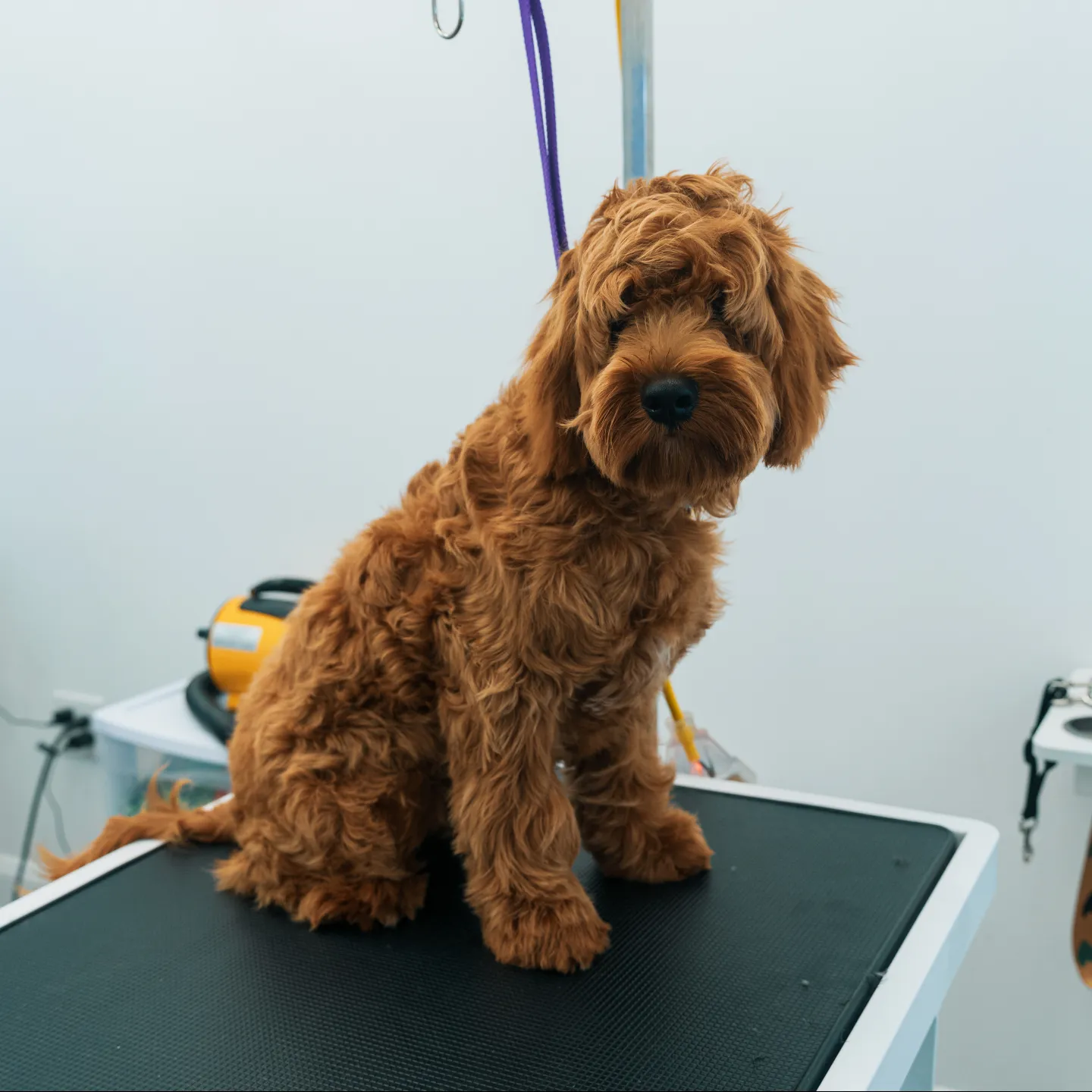 Before: Goldendoodle grooming transformation